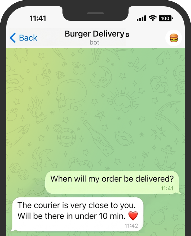 Customer chat support panel inside messenger
